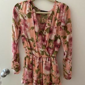 Floral pink romper